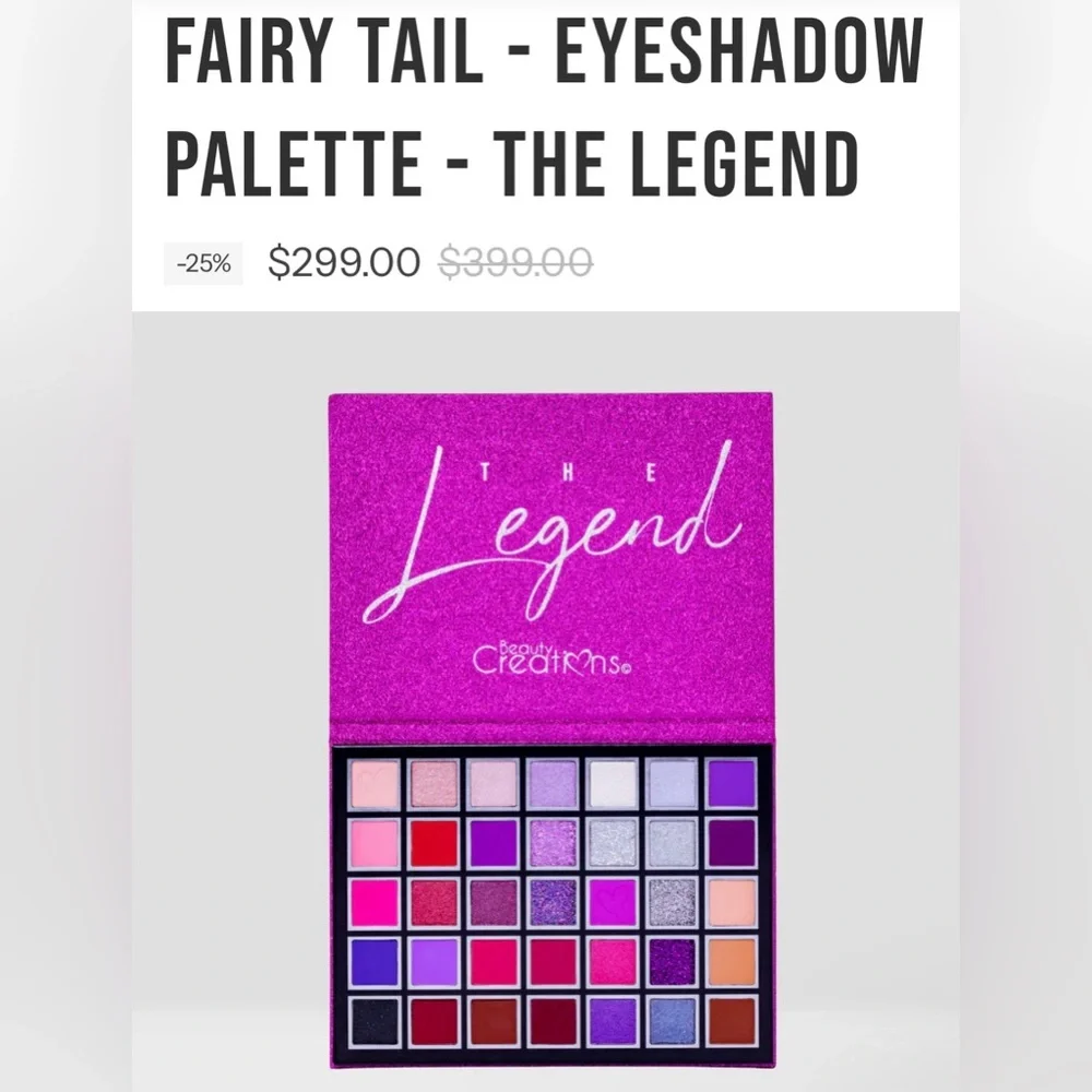 Beauty Creations “The Legend” Eyeshadow Palette - Discontinued & Rare